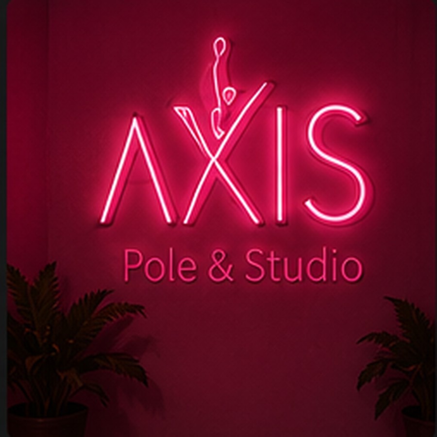 Logotipo iluminado de AXIS Pole & Studio